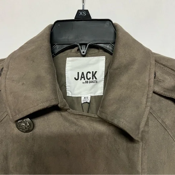 BB Dakota Khaki Double-Breasted Trench Coat - Picture 2 of 3